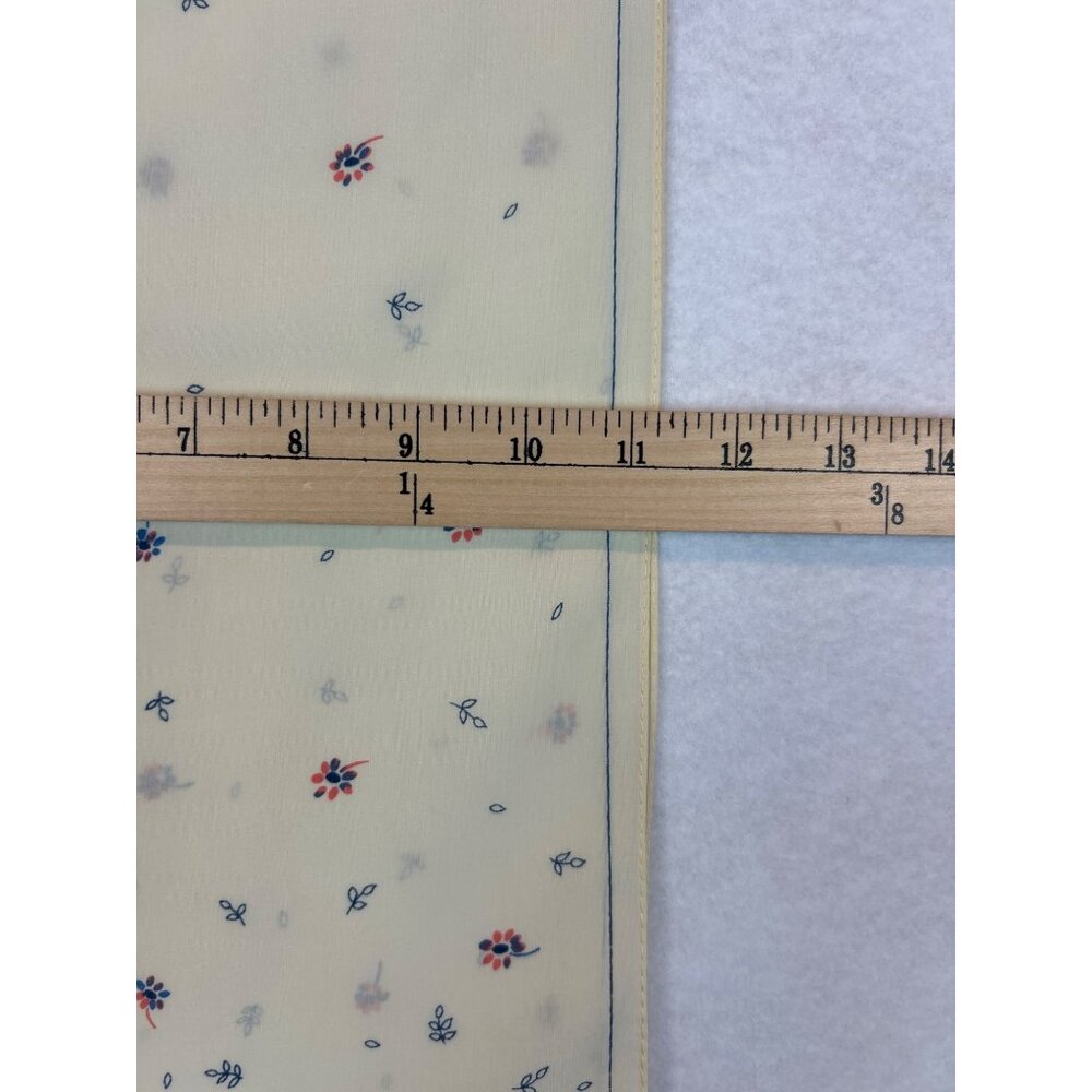 Vintage Jim Renoir Scarf Long Rectangle Ivory Blue Pink Floral 52inx11.25in - Picture 6 of 8
